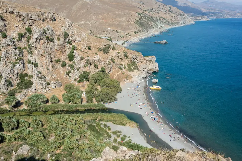 La spiaggia di Preveli con il palmeto
